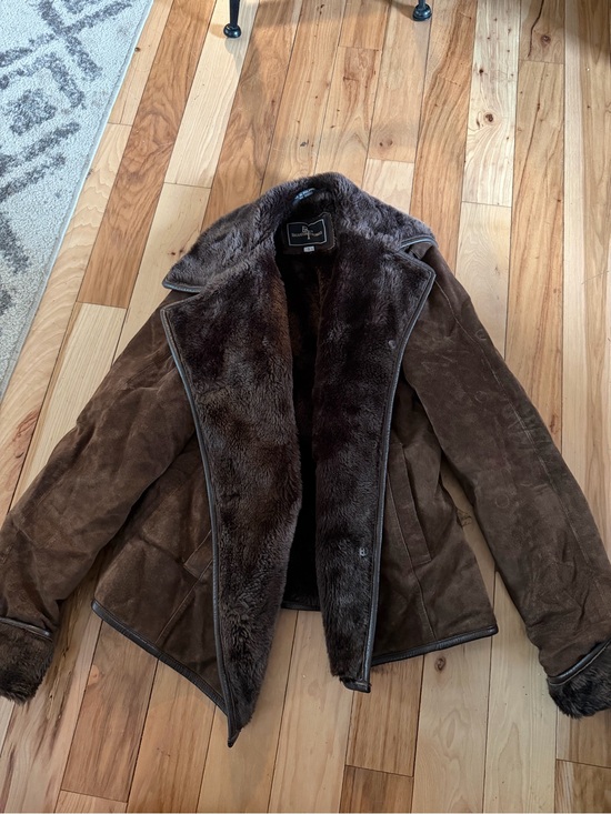 Brandon Thomas Jackets & Blazers - Brandon Thomas Dark Brown Faux Fur Suede Jacket